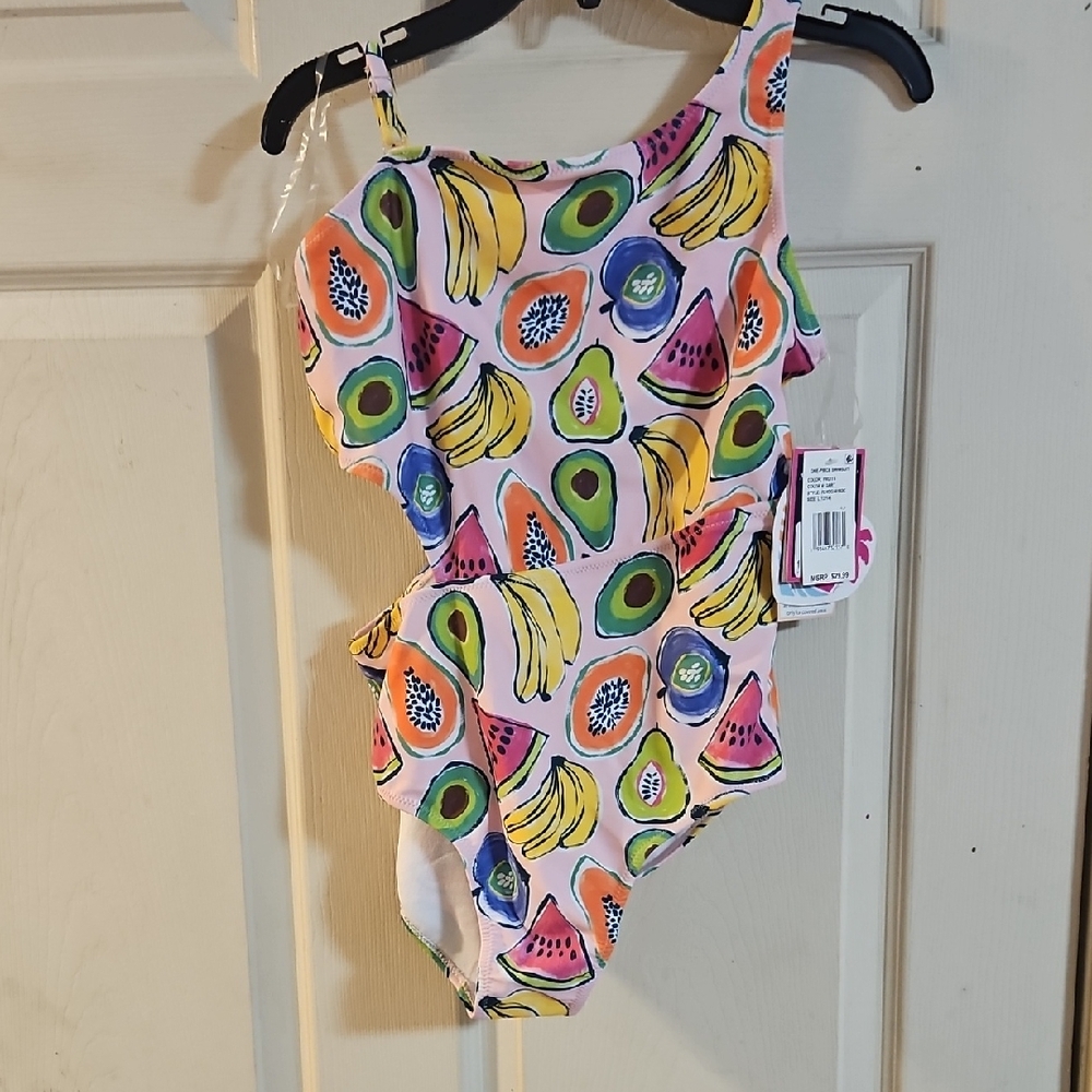 Andy & Evan Girls’ Multicolor One-Piece Swimsuit: FRUIT: NEW WITH TAGS: SIZE L
